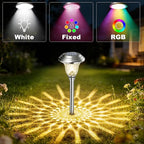Beau Jardin 4 Pack Solar Pathway Lights White+ Color Changing Stainless Steel 3 Mode Outdoor Multicolor Metal Solar Powered Waterproof Glass for Garden Landscape Path Yard Walkway Driveway Silver