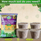 DUSPRO Recycle 4QRT Pre-Mixed House Plant Potting Mix 7in1 with Potting Soil Indoor Plants, Tropical Indoor Potting Soil with Pine Bark, Pumice, Coco Coir, Perlite, Worm Castings, Gypsum, Peat Moss