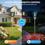 Solar Bug Zapper Outdoor, Jinyeda 4200V Mosquito Zapper with RGB Projector & Flame Lights, Cordless Mosquito Killer, USB Rechargeable Fly Insect Trap Waterproof Lighting Decor for Patio, Garden, Yard