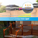 VOLISUN 4x4 Solar Post Cap Light 8pack,Solar Fence - Post Lights Outdoor Waterproof for Wooden/Vinyl Post,Black Deck Post Cap Light Solar Powered with Warm White for Garden/Patio/Porch