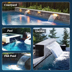 Waterfall Spillway Kit for Pools & Ponds - Wide Overflow Outlet for Villas & Hotels, Enhance Outdoor Aesthetics, Durable Water Feature Accessory