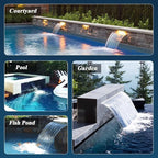 Waterfall Spillway Kit for Pools & Ponds - Wide Overflow Outlet for Villas & Hotels, Perfect for Backyard Water Features & Landscaping Enhancements