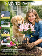 GIGALUMI Solar Garden Lights, 2 Pack LED Lily Garden Decor Carefree Solar Flowers Outdoor Waterproof, Yard Decorations Outdoor, Allergy-Free Light up Flowers for Yard Patio (1White,1Pink)