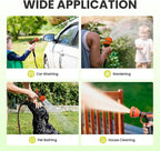 Giraffe Tools Non-Expandable Garden Hose 75FT 1/2” Lightweight Flexible Water Hoses Burst 600 psi with 9 Spray Function Nozzle Heavy Duty Hose