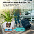 SwinDuck 10 Inch Self Watering Hanging Pots, 2 Pack Hanging Planters with 40oZ Deep Reservior for Indoor Outdoor Plants Flowers, White with Brown