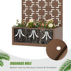 Casaphoria Metal Raised Garden Bed with Trellis, 59"x30"x12" Planter Box for Climbing Plants, Vegetables & Vines, Features Drainage Holes and Privacy Screen, Brown-Square