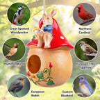 Bird Houses for Outside – Hand-Painted Decorative Bird House, Waterproof Resin Hanging Birdhouse for Patio, Yard, Porch & Garden Decor