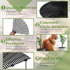 Sawysine 3 Pcs Plant Pot Cover Plant Protector from Animal Flower Pot Grid with Center Cutout Flower Cover Soil Protectors(Black,20.5 in)