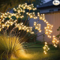 JJGoo Solar Garden Lights, New Upgraded 6 Pack Solar Swaying Starburst Light, Waterproof Fireworks Outdoor Lights, Yard Patio Pathway Decoration, Warm White
