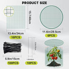 succulentlovers 6 Packs 13"x 16" Wire Plant Protector from Animals, Plant Protector Cages with Detachable Covers & Zip Ties & Stakes, Chicken Wire Plant Covers for Flower and Vegetables Protection