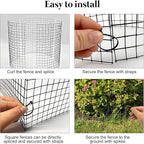 15 Pcs Large Wire Plant Protector from Animals, 5 Sets 24" H X 12" Dia Metal Plant Cage Chicken Wire Cloche Pack with Ground Stakes and Nylon Tie to Keep Animals Out, Garden Protection Bunny Barricade