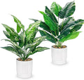 Der Rose 2 Pack 16" Fake Plants Artificial Tropical Plants Indoor Faux Greenery for Home Office Desk Bathroom Decor
