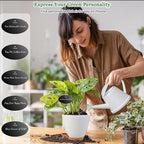 6 Inch Self Watering Pots for Indoor Plants(5-Pack) – Small Plastic Planters with Water Level Window, Drainage Holes & Detachable Trays, Indoor Outdoor Flower Pots for Herbs, Snake,Pothos(White)