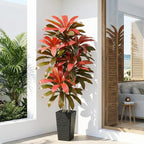 Artificial Dracaena Tree：5FT Faux Silk Tropical Yucca Floor Trees Realistic Fake Green Plant with Natural Wood Trunk & Lifelike Leaves for Home Office Decor Indoor & Outdoor (5FT,1-Pack,Black)