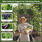 Giantex Metal Garden Arch Trellis for Climbing Plants Outdoor, 7.5FT Tall Adjustable Cucumber Trellis Tunnel for Raised Garden Bed, Extra Wide Garden Trellis Arch Support Vegetables Vine