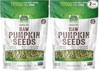 NOW Foods, Pumpkin Seeds, Raw and Unsalted, Essential Fatty Acids, Rich in Iron, Excellent Source of Protein, Certified Non-GMO, 1-Pound (Packaging May Vary) (Pack of 2)
