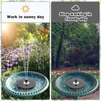 Yzert Solar Fountain Glass White Flower, 3.5W Bird Bath Fountains Solar Power No Battery with 4 Fixed Rods & 7 Nozzles, Solar Fountain Pump for Bird Bath, Garden, Outdoor, Pond, Pool,Hummingbird