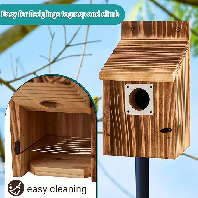 2 Pack Bird Houses for Outside, Outdoors Birdhouse Feeder for Bluebird,Cardinal,Purple Martin and Sparrow,Wooden Cedar Hanging Birds Nest,Easy to Clean,No Assembly Needed