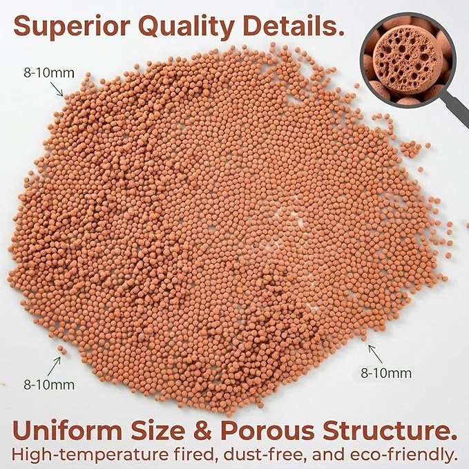 Sukh Clay Pebbles for Plants - 14 OZ Pebbles for Indoor Plants Clay Used for Drainage, Decoration, Aquaponics, Hydroponics and Other Gardening Essentials Hydroton Small Pebbles Leca