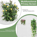 Casaphoria Metal Raised Garden Bed with Trellis and Wheels, 72"x47"x16" Arched Planter Box for Climbing Plants, Vegetables & Vines, Features Drainage Holes and Privacy Screen (White-Louvered)