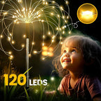 GIGALUMI Garden Decor Outdoor Lights 120LED 8Pack, Solar Garden Lights for Christmas Outside Fairy Firework Decorative,Solar Powered for Yard Pathway Flowerbed Planter Balcony Patio Decor (Warm White