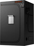 Spider Farmer 4x4 Grow Tent, 48"x48"x80", with Hook for Controller, Enlarged View Window, 1680D Thicken Mylar Canvas, Removable Floor Tray for Indoor Hydroponic Growing for SF4000, SE5000, G5000