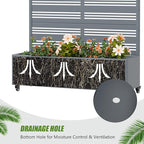 Casaphoria Metal Raised Garden Bed with Trellis and Wheels, 72"x47"x16" Arched Planter Box for Climbing Plants, Vegetables & Vines, Features Drainage Holes and Privacy Screen, Grey-Harold