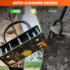 Saker Manual Lawn Aerator Tool, with 15 Iron Spikes Adjustable Height, Double-Layer Spring, Heavy-Duty Iron Lawn Aerator Tool with Gloves for Loosening Soil Aerating Patio, Yard, Garden Orange