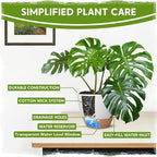 Self-Watering Pots for Indoor Plants with Visible Water Window,5/6/6.5/8/10 Inch Outdoor Flower Pots with Drainage Holes & Reservoir for Patio, Home Decor (White)