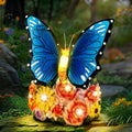 Linkax Butterfly Birthday Easter Gifts for Adults Women Mom Grandma, Butterfly Statue Solar Lights Outdoor Garden Decor for Outside Yard Patio Balcony Front Porch Home Decorations Ornaments