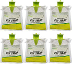 Rescue! Outdoor Disposable Fly Trap – Hanging Fly Catcher with Attractant Bait, Fly Bag for Patio, Yard, Trash & Farm Areas – Easy-to-Use Outdoor Fly Control - 6 Traps