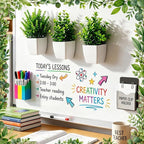 3 Pcs Magnetic Plants Classroom Decor Artificial Potted Potted Greenery Mini Fake Plants with Magnets Back to School Teacher Appreciation Gift for Whiteboard Blackboard Home Office(Greenery)