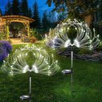 Anordsem Solar Garden Lights Outdoor: Flexible Copper Wire 120 LED Firework White 2 Pack - Waterproof DIY Decorations for Yard Pathway Patio - Gardening Gifts for Women Gardeners Homeowners