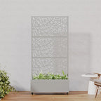 Casaphoria Metal Raised Garden Bed with Trellis and Wheels, 72"x35"x16" Planter Box for Climbing Plants, Vegetables & Vines, Features Drainage Holes and Privacy Screen, Grey-Net
