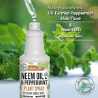 Mighty Mint Neem Oil & Peppermint Plant Nutrient Spray – Natural Leaf Shine for Indoor & Outdoor Use – Plant-Based Formula for Stronger, Healthy Plants - 16 oz (Pack of 2)