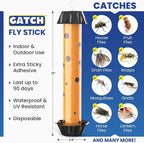 GATCH Fruit Fly Trap (4 Pack), Fly Stick for Mosquitoes, Sticky Trap for Flies Gnats Wasp Flying Insects, Bug Catcher, Indoor or Outdoor Use, Ready to Use Home (4pk)
