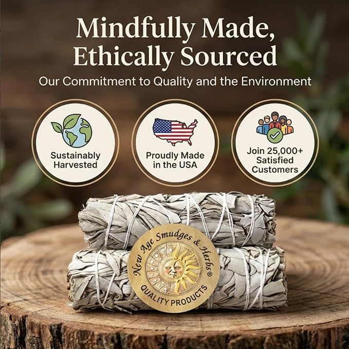 (Pack of 3)-New Age Smudges & Herbs -Premium California White Sage Incense 4 Inches Long. Home Cleansing Incense,Fragrance,Meditation,Smudging Rituals.California Smudge Sticks Rituals -4 Inch