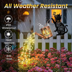 LOVERUIS Cat Solar Watering Can Lights,Outdoor Hanging Solar Lights Lantern,Gifts for Mom Women Birthday Mother's Day,Garden Waterproof Garden Decor Outside Patio Yard Pathway Backyard