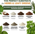 Herbs and Leafy Greens Soil – Premium Organic Nutrient-Rich Potting Mix for Basil, Mint, Lettuce, Spinach, Arugula & More – Fast Growth, Healthy Roots, Ready to Use! (2 QTS)