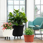 KPUVX 5 Packs 13 inch Plant Pot Modern Decorative Garden Pot with Saucer, Large planters for Outdoor Plants,Decorative Flower Pots