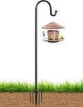 XDW-GIFTS Bird Feeder Pole for Outdoor, 60 Inch Shepherds Hooks Heavy Duty Garden Pole for Hanging Plant Basket, Solar Light Lanterns, Garden Plant Hanger Stands with 5 Base Prongs