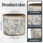 Potchen Indoor Ceramic Plant Pots with Drainage Hole 5 Inch Chinese Glaze Ice Crack Flower Pot Vintage Succulent Pots Porcelain Decorative Planter for Plants Herb Home Decor(Grey,Retro Style)