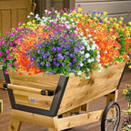 6 Bundles Artificial Fall Flowers No Fade Faux Autumn Plants, Fake Indoor Outdoor Greenery for Thanksgiving Christmas Wedding Party Home Garden Fireplace Décor (Gold Yellow)