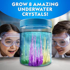 National Geographic Underwater Crystal Growing Aquarium Science Kit – Grow 8 Colorful Crystals Underwater | 360-Degree Secure Viewing Canister