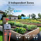WiFi Water Timer for Garden Hose with Brass Inlet,Smart Hose Timer with WiFi Hub, APP & Voice Control,Up to 20 Watering Plans, 2-Zone Sprinkler Drip Irrigation System Controller for Yard Lawn Watering