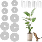 10Pcs Plant Pot Grids, Plant Protector from Cats, Cuttable Breathable Soil Covers Protectors from Animals, Reusable Mesh Guard for Indoor Outdoor Potted Plants & Garden