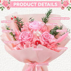 Preserved Flowers Bouquet, Flowers for Delivery,Handmade Pink Rose Bouquets Lasting 3-5 Years, Luxury Gift Box,Birthday Flowers Gifts for Women Mom Grandma Wife Friends