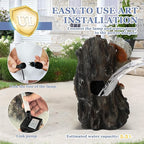 Grepatio Outdoor 4-Tiers Cascading Water Fountain, Garden Waterfalls Fountain with LED Lights, Indoor/Outdoor Floor Standing Water Fountains with Pump for Patio, Yard, Deck Decor with 2 Squirrel Look