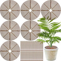 Srmayyi 11.8 Inch Plant Pot Grid,6 Pack Plant Pot Soil Covers Protectors with 48 Stakes,Cat Pet Digging Stopper for Indoor Outdoor