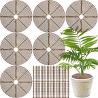 Srmayyi 11.8 Inch Plant Pot Grid,6 Pack Plant Pot Soil Covers Protectors with 48 Stakes,Cat Pet Digging Stopper for Indoor Outdoor